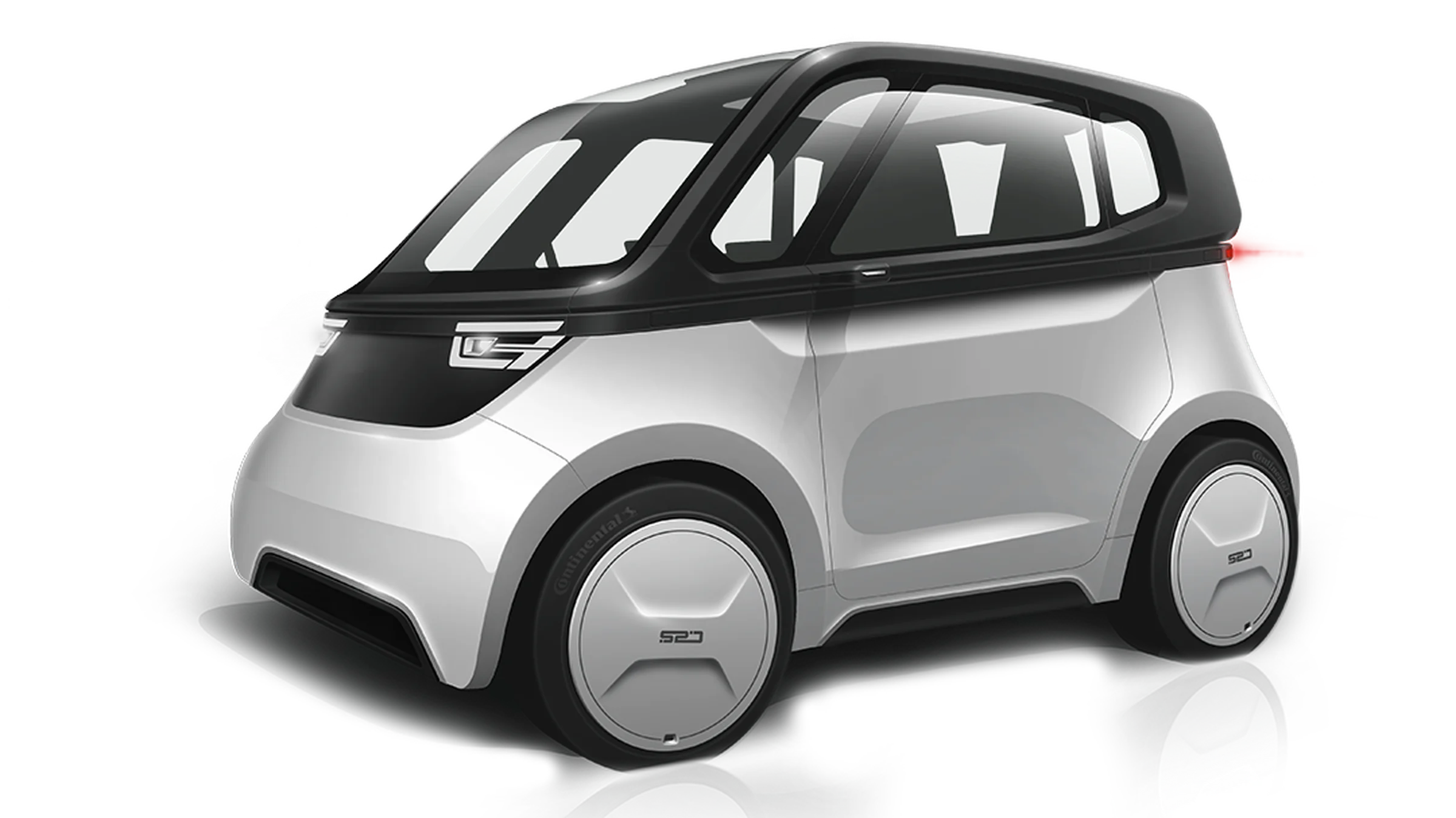 SVEN von Share2Drive — 3D-Render Frontansicht des 2+1-Sitzer-Elektroautos für Carsharing, Key Visual von eoglou aus Aachen