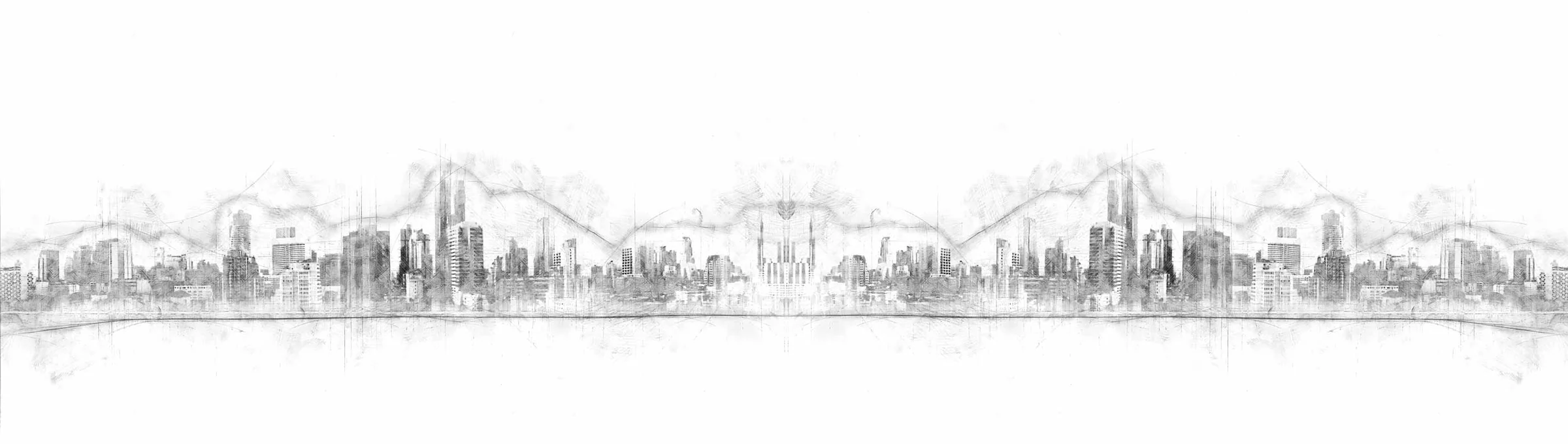 Smart-City Skyline-Silhouette als Kontext für die Carsharing-Story von SVEN